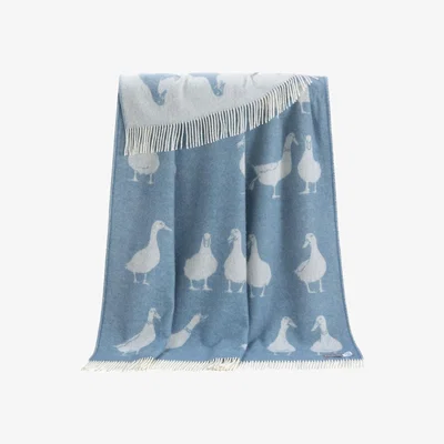 Wolf & Badger Blue Duck Throw J. j.textile