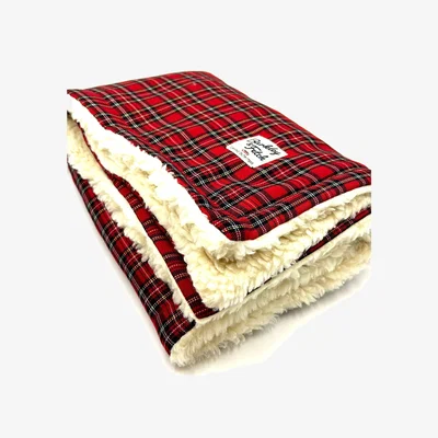 Wolf & Badger Red Royal Stewart Dog Blanket | One Size | Barkley & Fetch