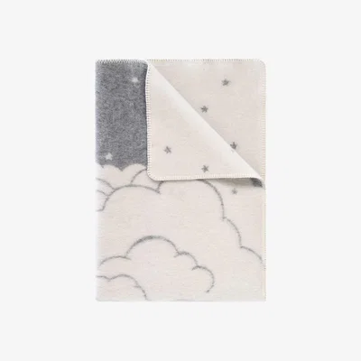 Wolf & Badger Grey / White Clouds Small Wool Blanket | J.j.textile