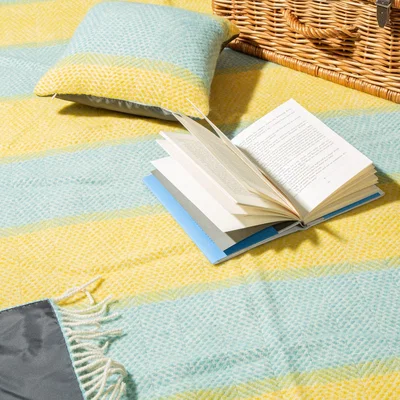 Wolf & Badger Pure New Wool Waterproof Picnic Blanket - Down By The Lake | Heating & Plumbing London