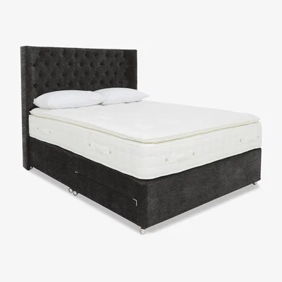 Furniture Village Highgrove - Sanctum Nature 2000 Pillowtop Divan Set with 2 Drawers - King Size - Iron Tweed