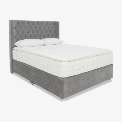 Furniture Village Highgrove - Sanctum Nature 2000 Pillowtop 2 Drawer Divan Set with Harding Headboard - King Size - Pebble Tweed