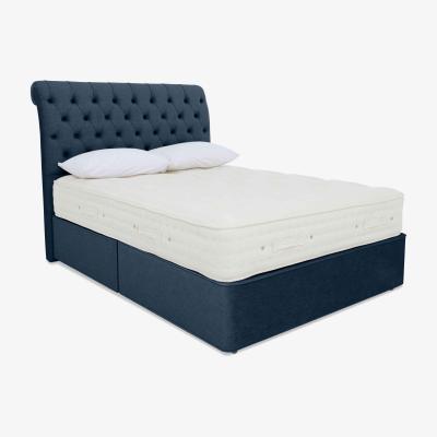 Furniture Village Hypnos - Luxury Firm 3 Divan Set with Continental Drawers - King Size - Granite Blue