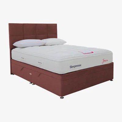 Furniture Village Sleepeezee - Jessica Side Ottoman Divan Set - King Size - Red