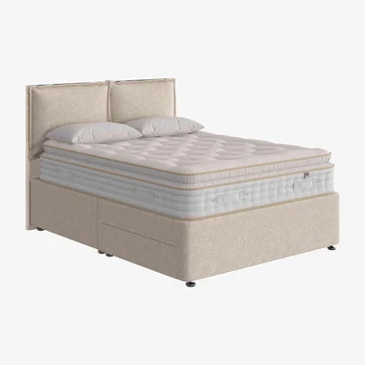 Furniture Village The Handmade Bed Company - Boutique 3000 Pillow Top Divan Set with 4 Drawers - King Size - Teddy Mink