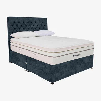 Furniture Village Sleepeezee - Harmony 3500 Soft Divan Set with 2 Drawers - King Size - Daytona Ocean