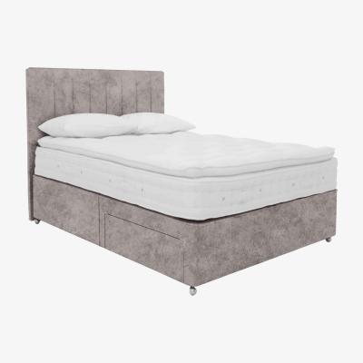 Furniture Village Hypnos - Bespoke Finesse Platform Top Divan Set with Continental Drawers - King Size - Daytona Silver