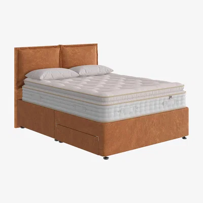 Furniture Village The Handmade Bed Company - Boutique 3000 Pillow Top Divan Set with 4 Drawers - King Size - Rhodeo Rust