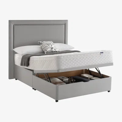 Furniture Village Silentnight - Miracoil Serenity Memory Cushion Top Half Ottoman Divan Set - King Size - Grey