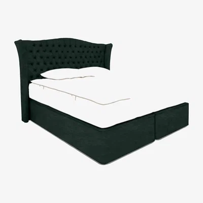 Furniture Village Hypnos - Majestic Zip and Link Sprung Divan Set - King Size - Emerald Green