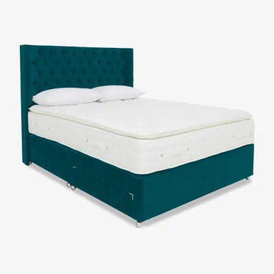 Furniture Village Highgrove - Sanctum Nature 2000 Pillowtop Divan Set with 2 Drawers - King Size - Plush Atlantic