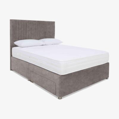 Furniture Village Sleep Story - Firm Gel Divan Set with End Drawers - King Size - Linoso Dove