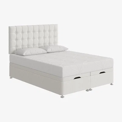 Furniture Village Sleep Story - Cool Gel 2000 End Lift Ottoman Divan Set - King Size - White