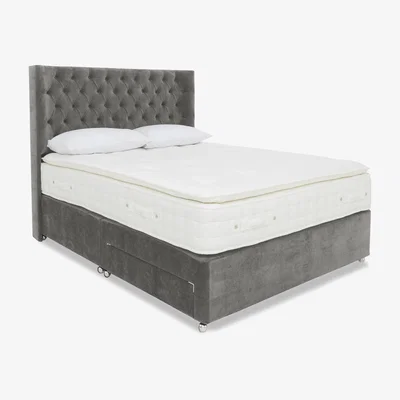 Furniture Village Highgrove - Sanctum Nature 2000 Pillowtop Divan Set with Continental Drawers - King Size - Dapple Sterling
