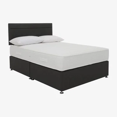 Furniture Village Highgrove - Essentials Dream Coil Divan Set with Mirage Headboard - King Size - Black