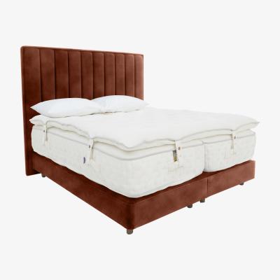 Furniture Village Harrison Spinks - Yorkshire 40,000 Shallow Divan Set with Zip and Link Mattress with Mattress Topper - King Size - Brown