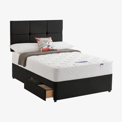 Furniture Village Silentnight - Miracoil Serenity Memory Cushion Top Divan Set - King Size - Black