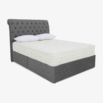 Furniture Village Hypnos - Luxury Firm 3 Divan Set with 4 Drawers - King Size - Tweed Grey