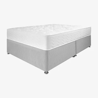 Furniture123 Airsprung Ortho Premium Mattress with Grey Platform Divan Bed - King Size