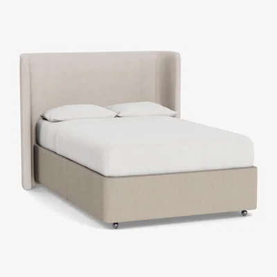 Heal's Heal's Deep Divan King No Drawers Broad Weave Putty - Heal's UK Bedroom Furniture