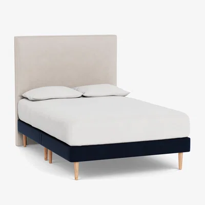Heal's Heal's Shallow Divan King Smart Velvet Dusk Light Solid Wood - Heal's UK Bedroom Furniture