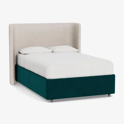 Heal's Heal's Deep Divan King Smart Luxe Velvet Ocean None - Heal's UK Bedroom Furniture