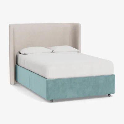 Heal's Heal's Deep Divan King Smart Luxe Velvet Mineral Blue None