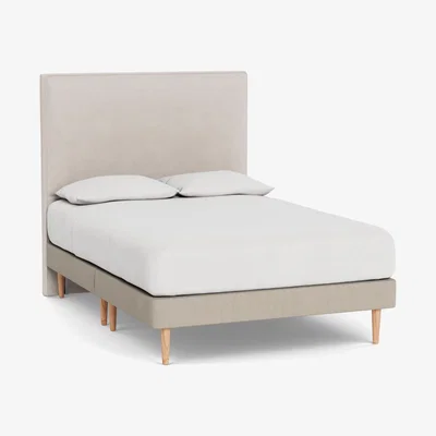 Heal's Heal's Shallow Divan King Broad Weave Putty Light Stem Feet - Heal's UK Bedroom Furniture