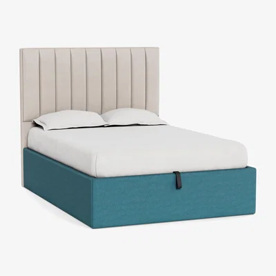 Heal's Heal's Storage Divan King Brushed Cotton Cadet Natural Feet - Heal's UK Bedroom Furniture