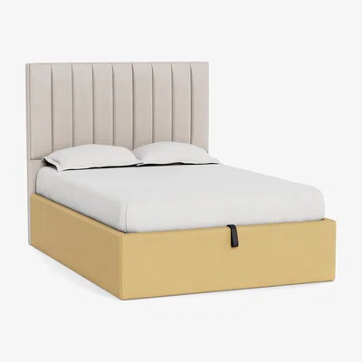 Heal's Heal's Storage Divan King Tejo Recycled Ochre Black Feet - Heal's UK Bedroom Furniture