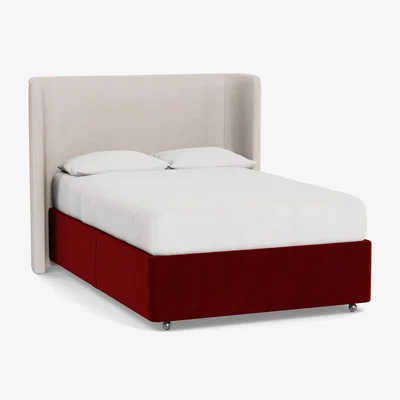 Heal's Heal's Deep Divan King Smart Luxe Velvet Mulberry None - Heal's UK Bedroom Furniture
