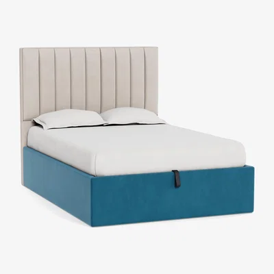 Heal's Heal's Storage Divan King Smart Velvet Ocean Black Feet - Heal's UK Bedroom Furniture