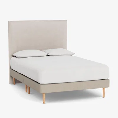 Heal's Heal's Shallow Divan King Broad Weave Putty Dark Solid Wood Feet - Heal's UK Bedroom Furniture