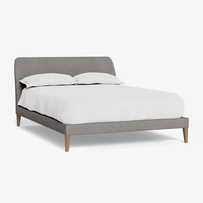 Heal's Heal's Wallis Bed King Broad Weave Pebble Walnut Feet - Heal's UK Bedroom Furniture
