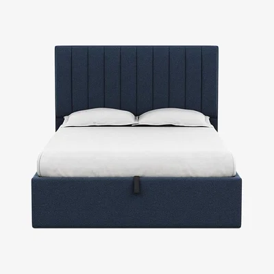 Heal's Heal's Storage Divan King Boucle Indigo Black Feet - Heal's UK Bedroom Furniture