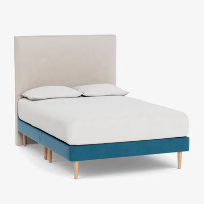Heal's Heal's Shallow Divan King Smart Velvet Ocean Light Solid Wood - Heal's UK Bedroom Furniture