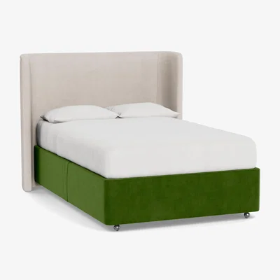 Heal's Heal's Deep Divan King Smart Luxe Velvet Grass None - Heal's UK Bedroom Furniture