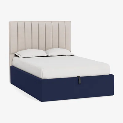 Heal's Heal's Storage Divan King Melton Wool New Navy Black Feet - Heal's UK Bedroom Furniture