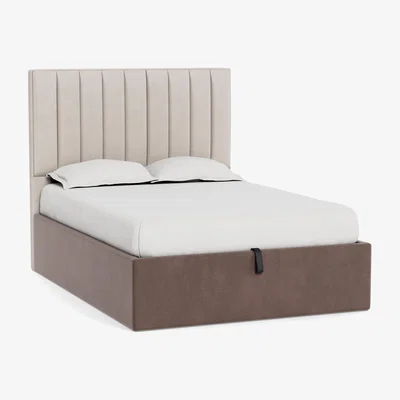 Heal's Heal's Storage Divan King Smart Velvet Mouse Black Feet - Heal's UK Bedroom Furniture