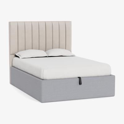 Heal's Heal's Storage Divan King Brushed Cotton Pewter Black Feet - Heal's UK Bedroom Furniture