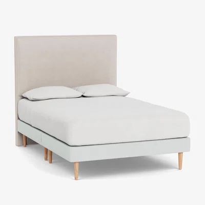 Heal's Heal's Shallow Divan King Broad Weave Tin Light Solid Wood Feet - Heal's UK Bedroom Furniture