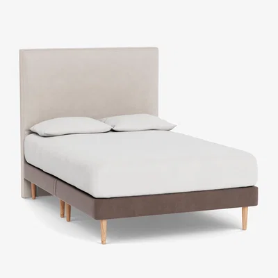 Heal's Heal's Shallow Divan King Smart Velvet Mouse Light Stem - Heal's UK Bedroom Furniture
