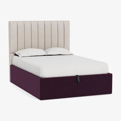 Heal's Heal's Storage Divan King Velvet Grape Natural Feet - Heal's UK Bedroom Furniture