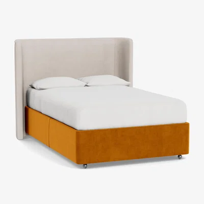 Heal's Heal's Deep Divan King Smart Luxe Velvet Cognac 2 Footend & 2 Continental - Heal's UK Bedroom Furniture