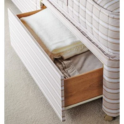 OKA King Divan Bed Base with Drawers - Natural