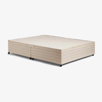 OKA OKA, King Divan Bed Base without Drawers - Natural, Divan Beds, Cotton/Wood