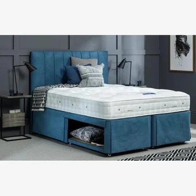 Downtown Hypnos Natural Wool Excellence HideAway Divan Set - King, Wood - White|Beige|Black|Na