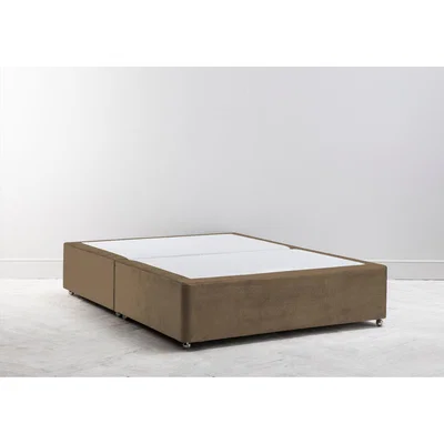 Perch and Parrow Buxton 5' King Size Bed Base in Saddle Brown