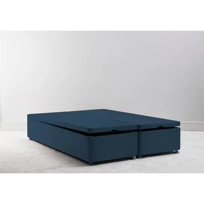 Perch and Parrow Desmond 5' King Size Storage Divan in Oxford Blue