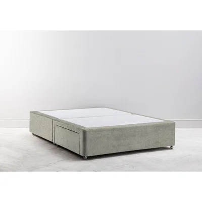Perch and Parrow Cook 5' King Size Divan in Silver Weave